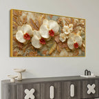 Elegant White Orchid Bloom 3D Canvas Wall Painting