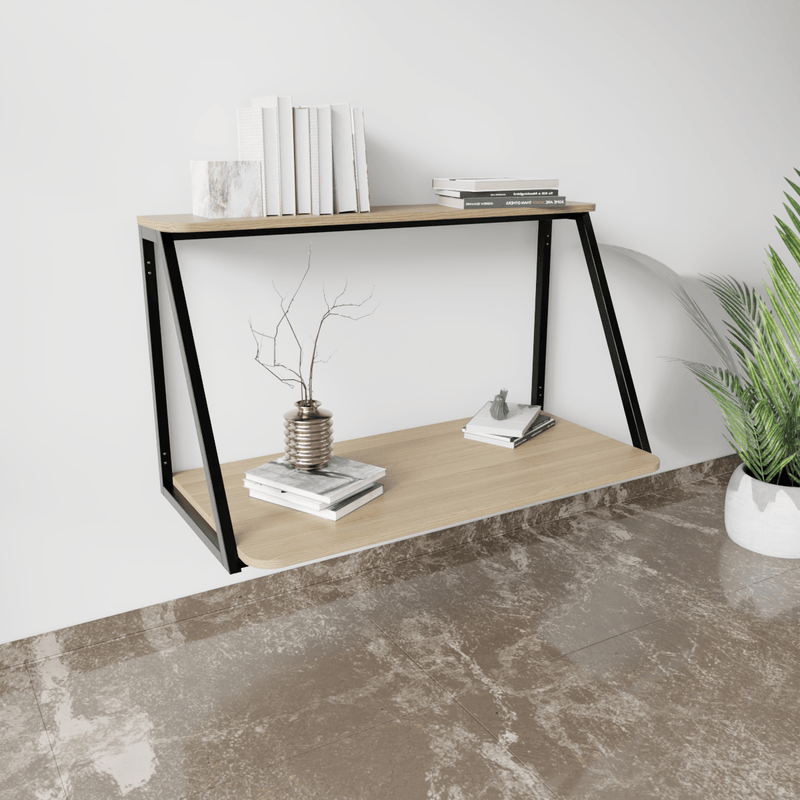 Elegant Wooden Wall Mounted Desk for Books & Display Decor