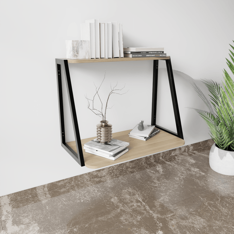 Elegant Wooden Wall Mounted Desk for Books & Display Decor