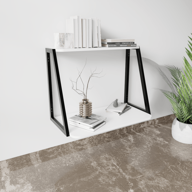 Elegant Wooden Wall Mounted Desk for Books & Display Decor