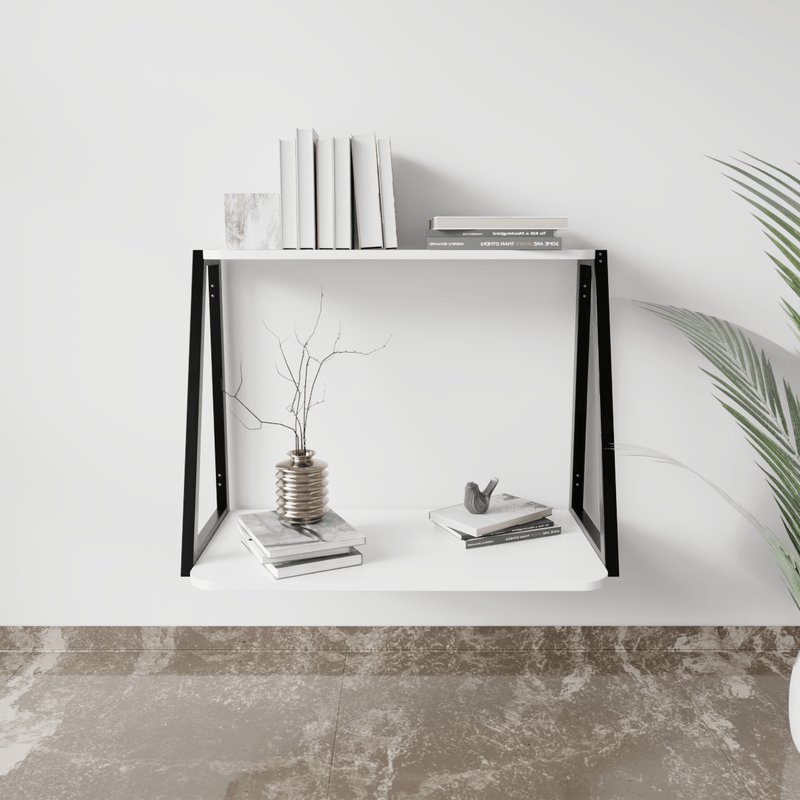 Elegant Wooden Wall Mounted Desk for Books & Display Decor