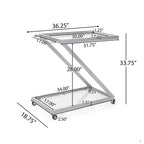 Elegant Z-Leg Serving Trolley in Metal Finish