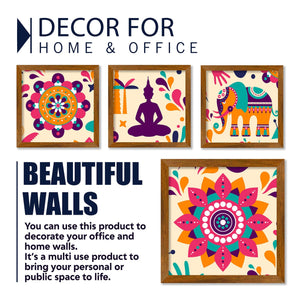 Elements Seamless Decorative Pattern Design Wall Frame Set of Four