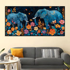 Elephant Floral Canvas Abstract Artwork Wall Painting for Home Decor