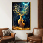 Enchanted Forest Guardians Floating Frame Crystal Wall Painting