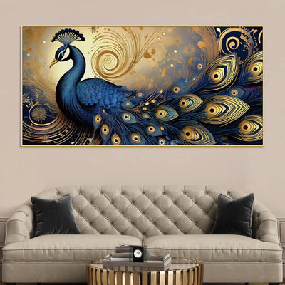 enchanted-peacock-surrounded-by-waves-of-gold-canvas-wall-painting