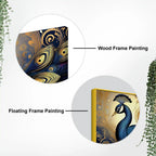 Enchanted Peacock Surrounded by Waves of Gold Canvas Wall Painting