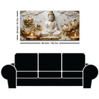 Enlightened Buddha Among Golden Lotus Flowers 3D Canvas Wall Painting