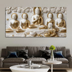 Enlightened Buddha with Devotee 3D Canvas Wall Painting