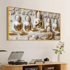 Enlightened Buddha with Devotee 3D Canvas Wall Painting
