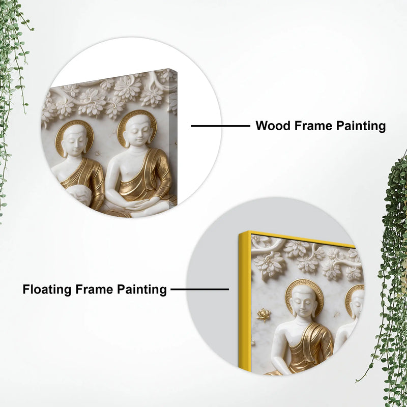 Enlightened Buddha with Devotee 3D Canvas Wall Painting