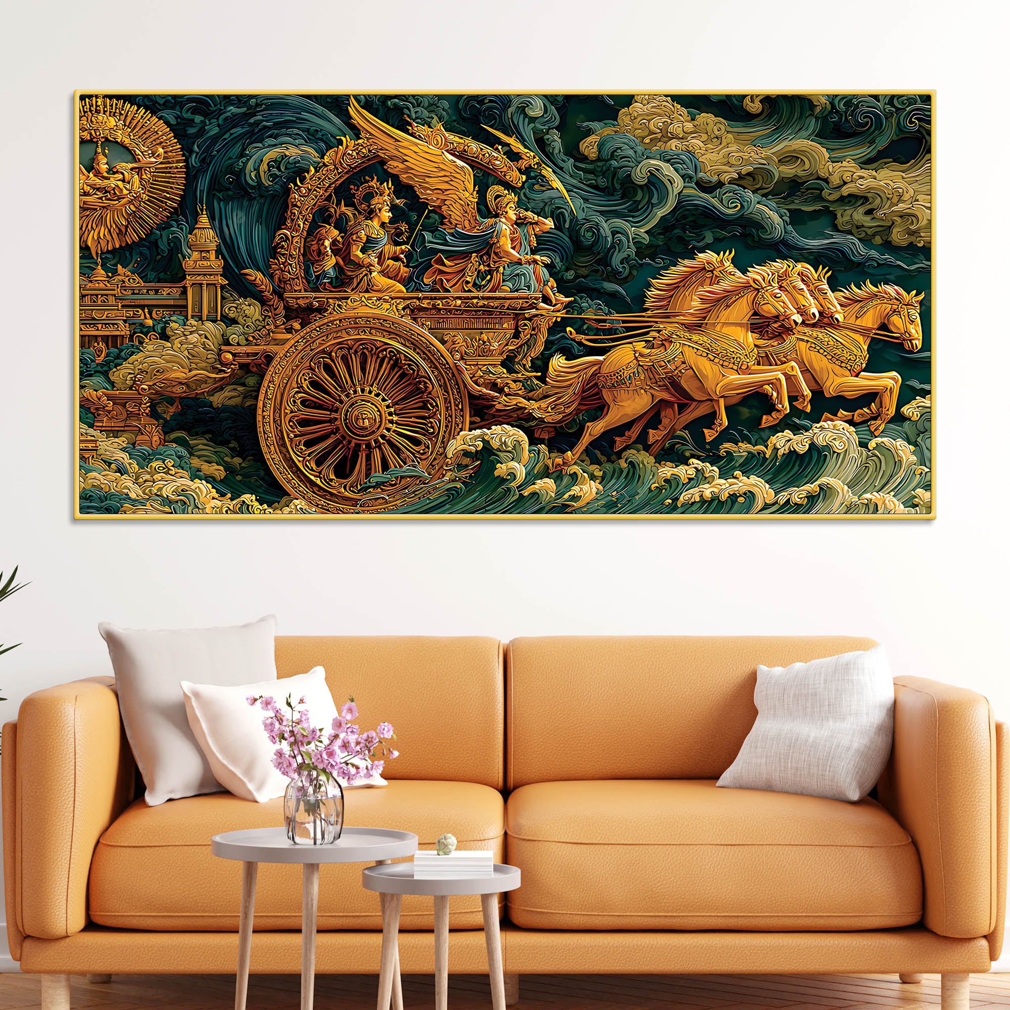 epic-mahabharata-war-scene-krishna-arjuna-painting