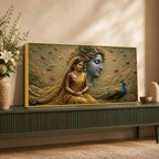 Eternal Bond of Shri Radha Krishna 3D Bas-Relief Type Canvas Wall Painting
