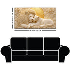 Eternal Bond of the White Lion Couple 3D Canvas Wall Painting