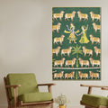 Eternal Dance of Lord Krishna & Shri Radha Among Cows Pichwai Canvas Wall Painting