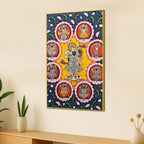 Eternal Darshan of Shrinathji Surrounded by Divine Forms Pichwai Canvas Wall Painting