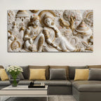 Eternal Love of Divine Couple Sculptural 3D Canvas Wall Painting