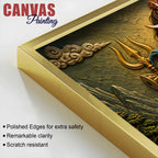 Eternal Love of Maa Parvati and Lord Mahadev 3D Bas-Relief Type Canvas Wall Painting