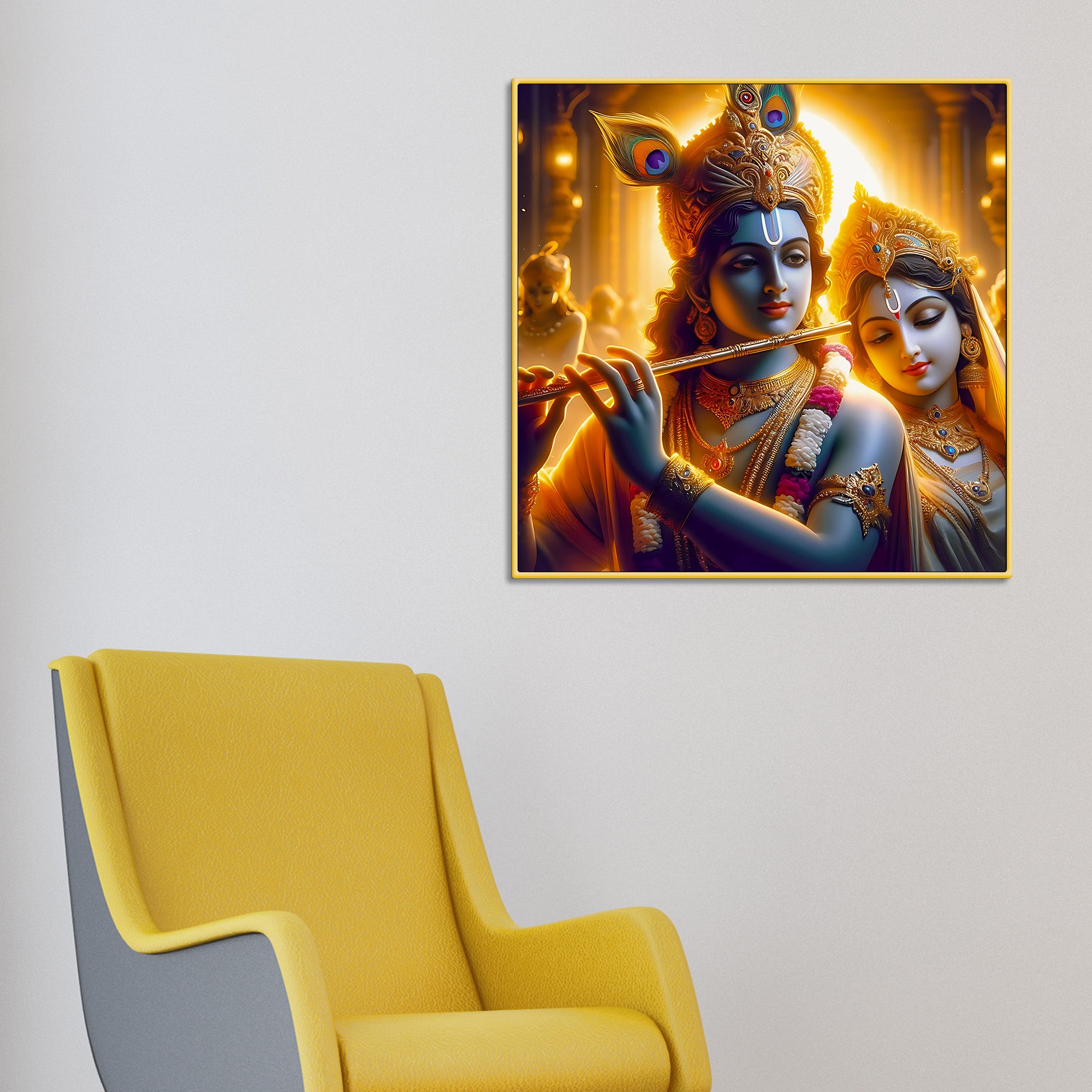 Eternal Radha Krishna Devotional Canvas Wall Painting