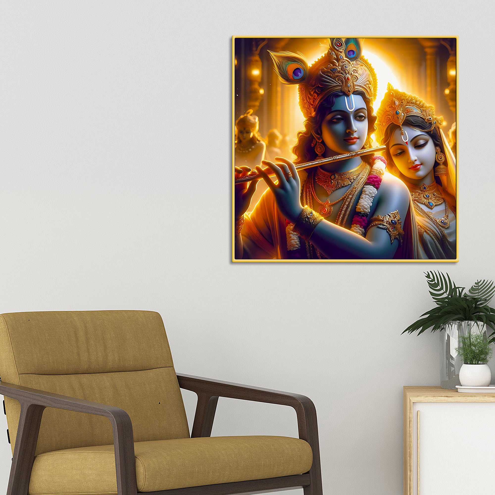 Eternal Radha Krishna Devotional Canvas Wall Painting