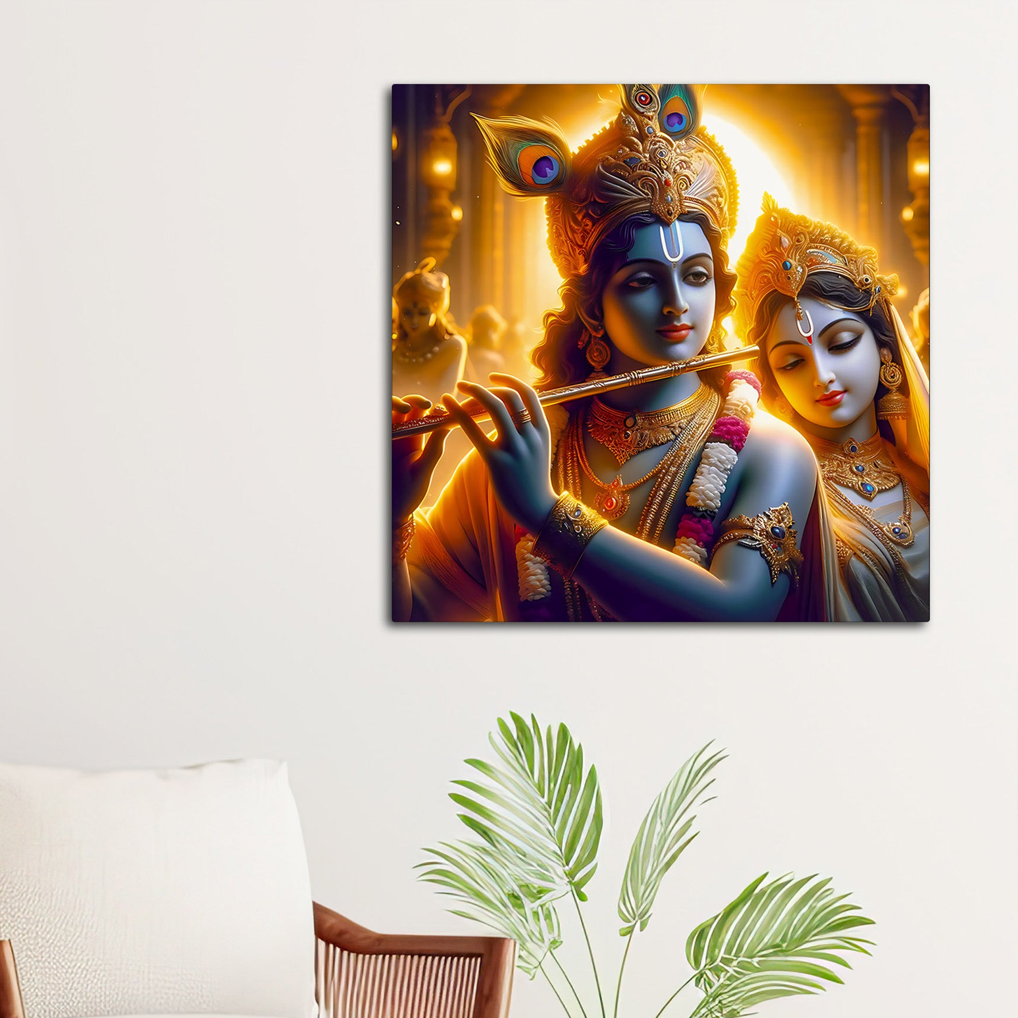 Eternal Radha Krishna Devotional Canvas Wall Painting