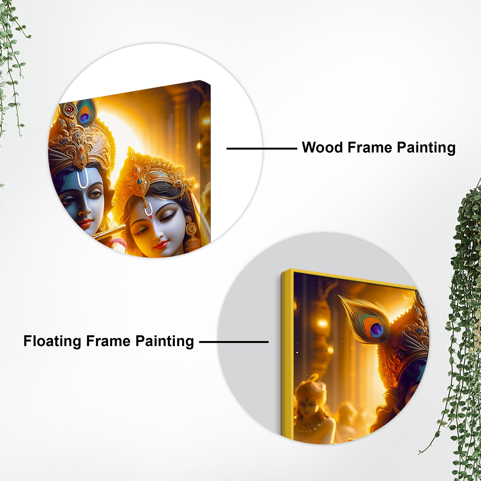 Eternal Radha Krishna Devotional Canvas Wall Painting