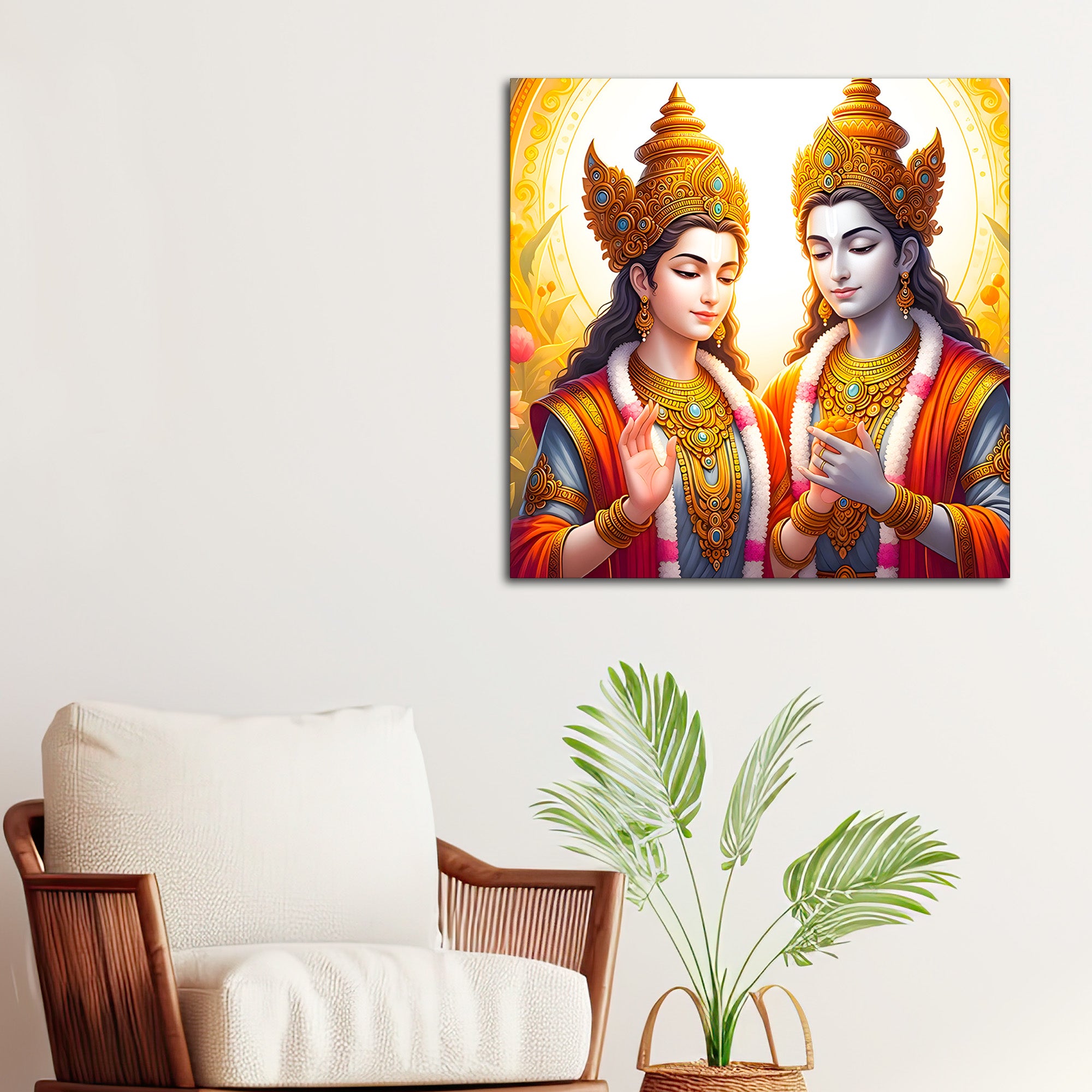 Eternal Shri Radha Krishna Premium Pichwai Style Canvas Wall Painting for Home & Office