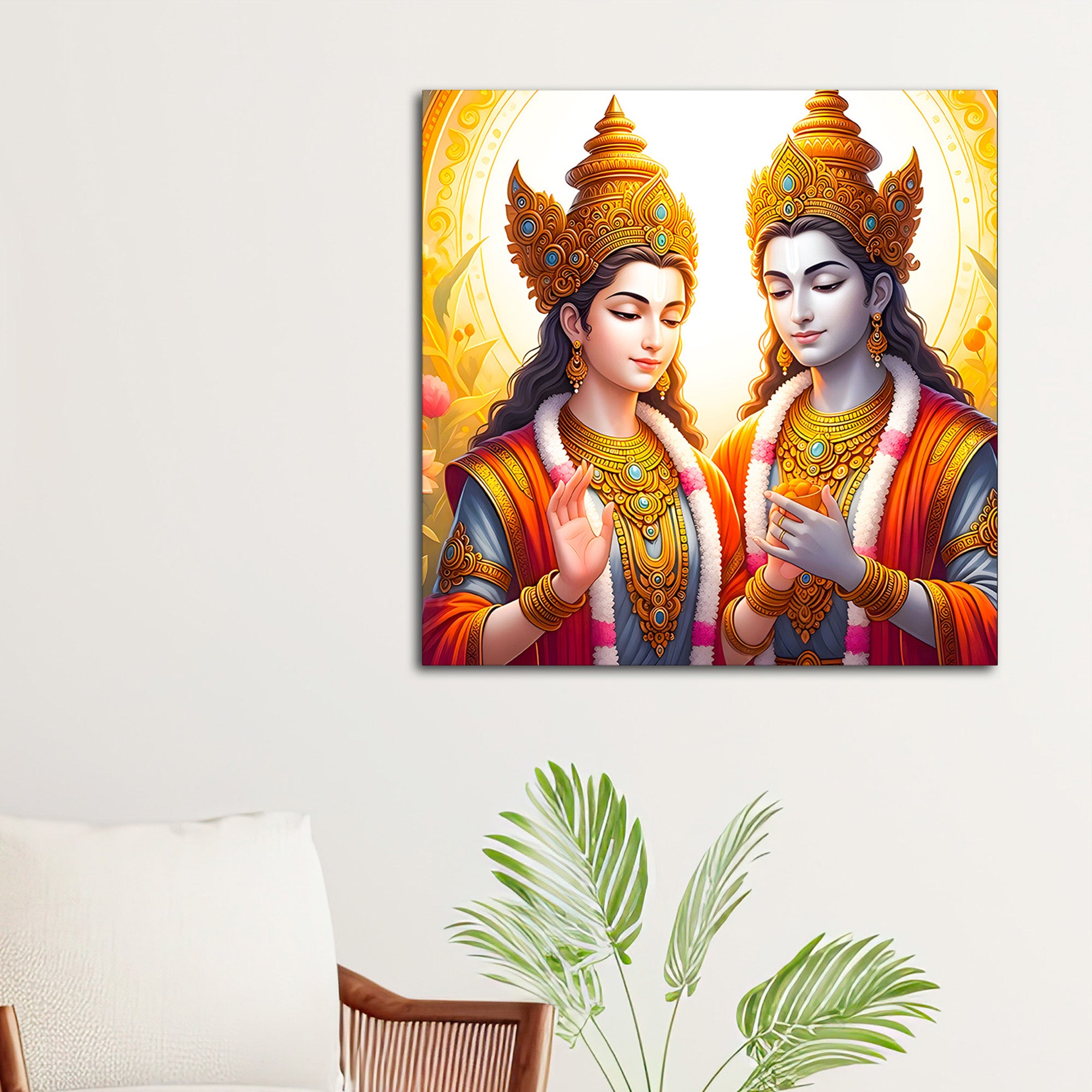 Eternal Shri Radha Krishna Premium Canvas Wall Painting for Home & Office