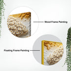 Eternal White Blossom Tree with Golden Roots 3D Canvas Wall Painting