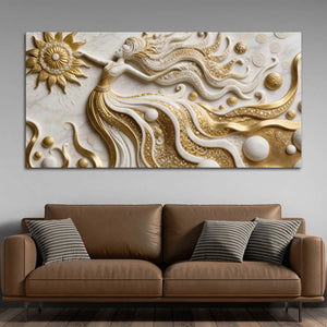 Ethereal Gold Goddess 3D Canvas Wall Painting