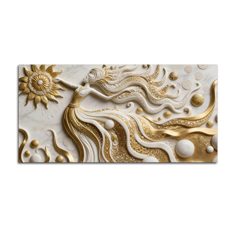 Ethereal Gold Goddess 3D Canvas Wall Painting