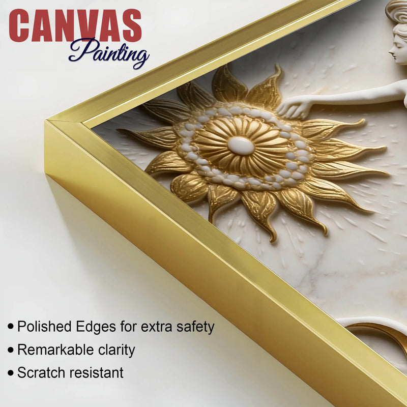 Ethereal Gold Goddess 3D Canvas Wall Painting