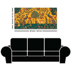 Ethereal Peacock and Deer Indian Folk Art Canvas Wall Painting