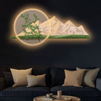 Ethereal Peaks Crystal Glass Backlit LED Wall Art
