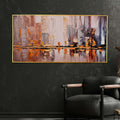 Ethereal Shore Abstract Hand Painted Wall Painting with Floating Frame