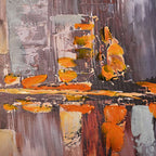 Ethereal Shore Abstract Hand Painted Wall Painting with Floating Frame