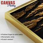 Ethereal Woman Face & Clouds Golden Metallic Look 3D Canvas Wall Painting