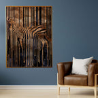 Ethereal Zebra Mirage Hand Painted Wall Painting with Floating Frame