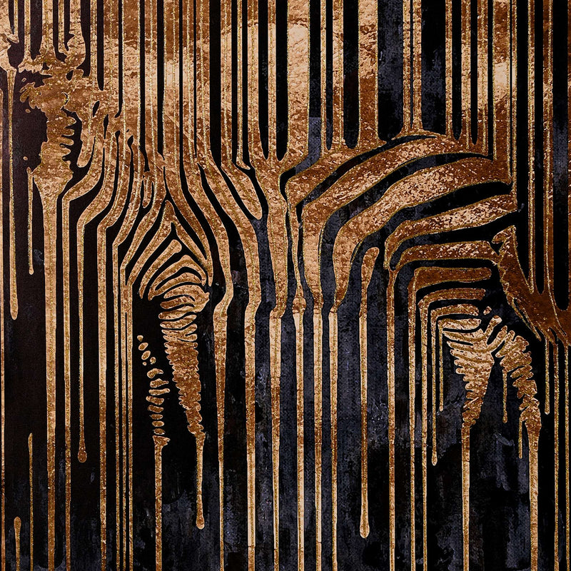 Ethereal Zebra Mirage Hand Painted Wall Painting with Floating Frame