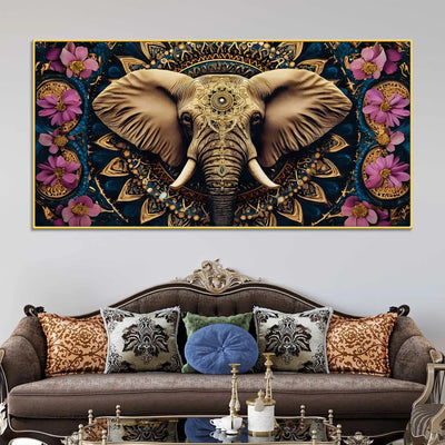 ethnic-elephant-canvas-floral-wall-art-painting-for-home-decor