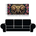 Ethnic Elephant Canvas Floral Wall Art Painting for Home Decor