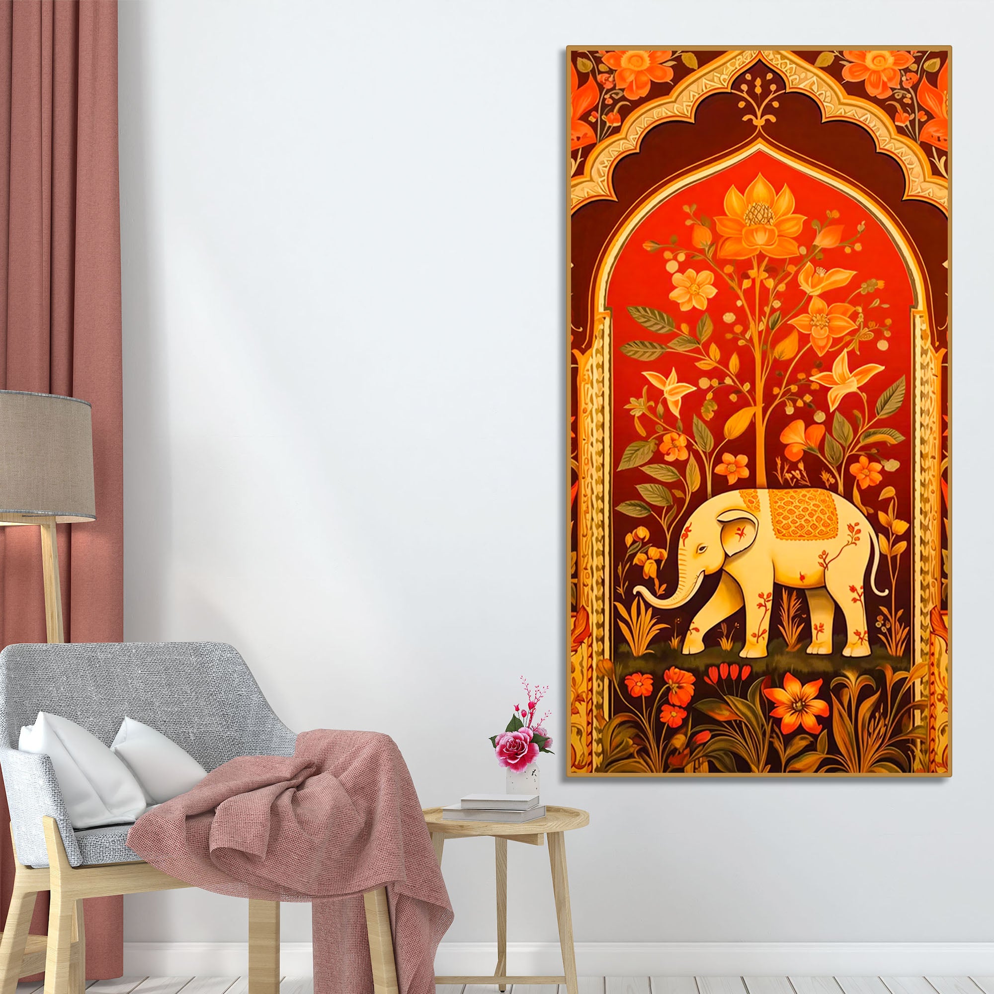 ethnic-elephant-canvas-painting-floral-indian-wall-art-for-home-decor
