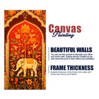Ethnic Elephant Canvas Painting | Floral Indian Wall Art for Home Decor