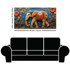 Ethnic Elephant Wall Art Premium Canvas Wall Painting