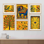 Ethnic Indian Wall Art Frame Set of 6