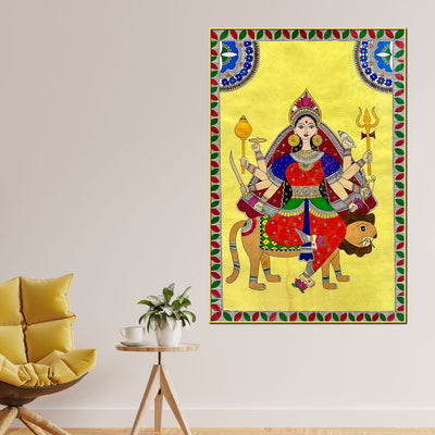 ethnic-madhubani-goddess-durga-canvas-painting