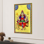 Ethnic Madhubani Goddess Durga Canvas Painting