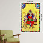 Ethnic Madhubani Goddess Durga Canvas Painting