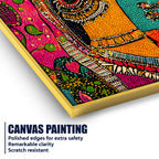 Ethnic Mosaic Style Indian Lady Canvas Wall Painting