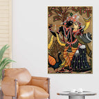 Ethnic Radha Krishna Canvas Wall Painting | Spiritual Indian Painting for Home Decor